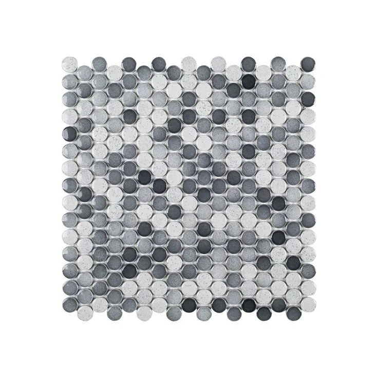 Jeffrey Court Thunderhead Gray 12.25 in. x 11.375 in. x 6 mm Penny Round Matte Porcelain Wall and Floor Mosaic Tile, photo 4 of 7