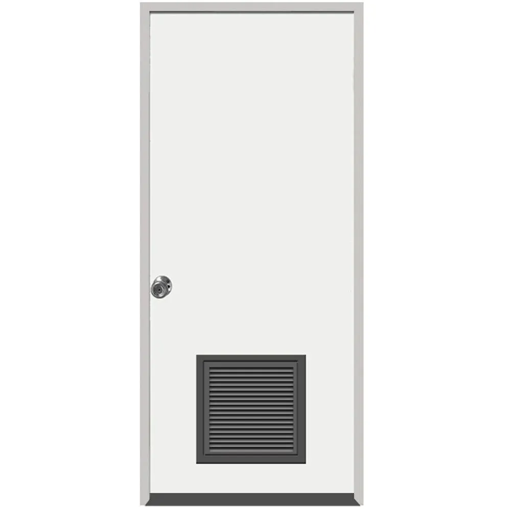 Steves & Sons 30 in. x 80 in. Premium Vented Flush White Primed Left-Hand Outswing Steel Prehung Front Door with 4 in. Wall, photo 5 of 16