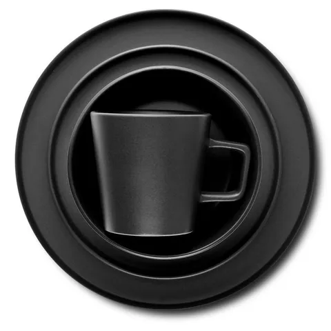 16-Piece Modern Black Matte Stoneware Dinnerware Set (Set for 4)