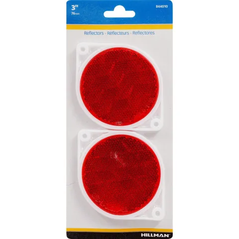 3 in. Round Red Reflectors, 2-Pack