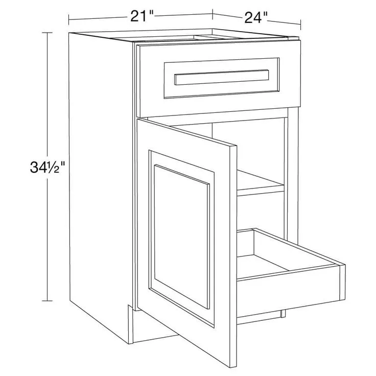 Home Decorators Collection Grayson 21 in. W x 24 in. D x 34.5 in. H Assembled Plywood Base Kitchen Cabinet in Mythic Blue with 1ROT Soft Close LH, photo 2 of 5