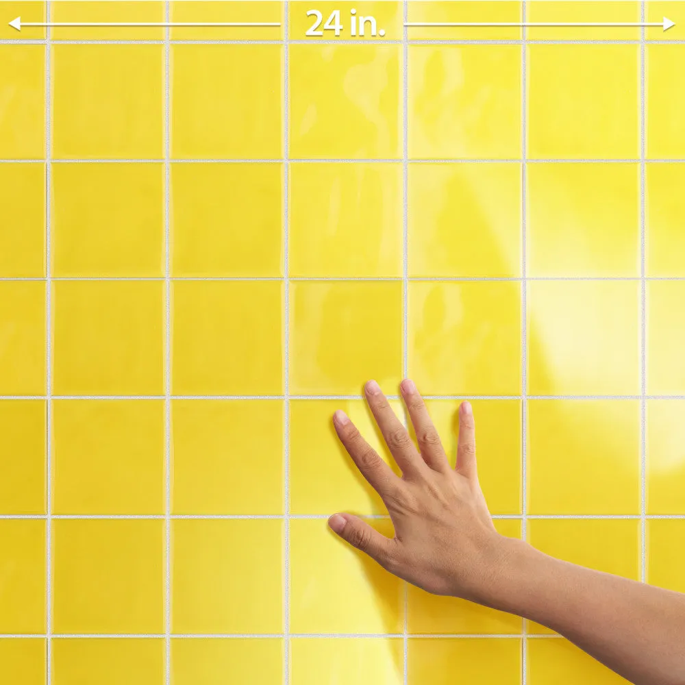 Merola Tile Twist Square Yellow Lemon 11-3/4 in. x 11-3/4 in. Ceramic Mosaic (9.79 sq. ft. / Case), photo 5 of 8