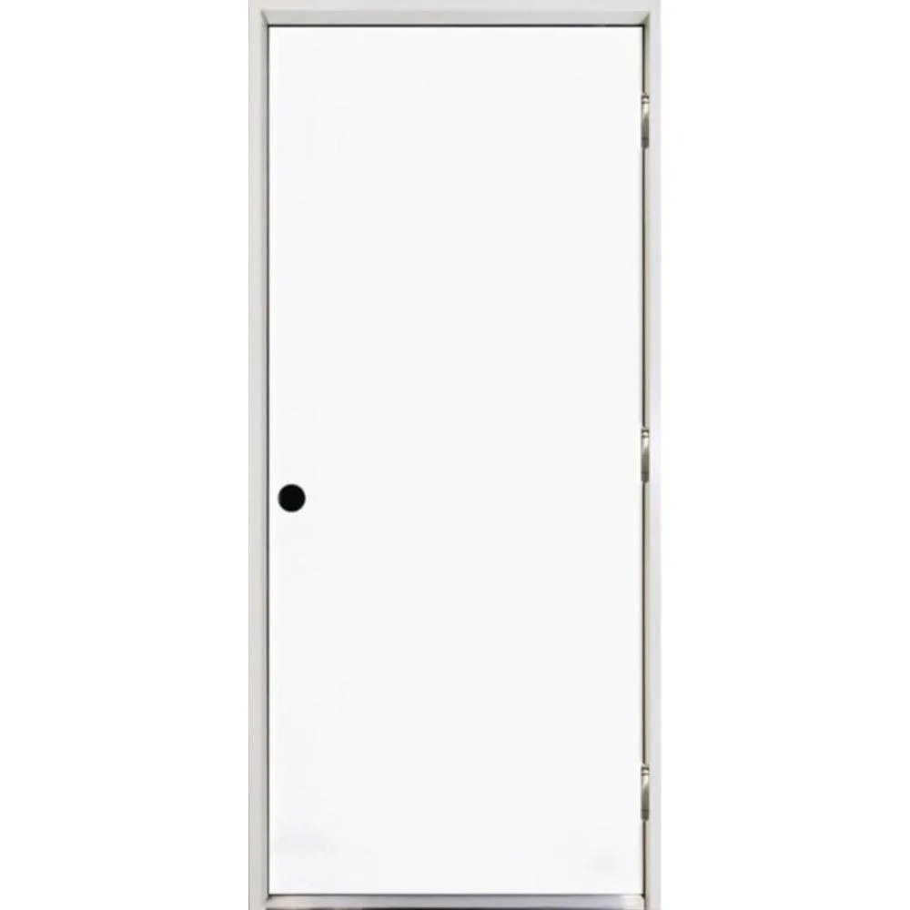 Steves & Sons 24 in. x 80 in. Premium Flush Primed White Left-Hand Outswing Steel Prehung Front Door with 4-9/16 in. Frame, photo 7 of 17