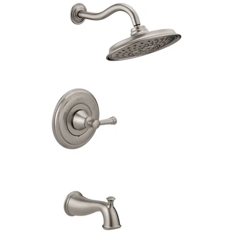 Valdosta with H2Okinetic Technology Spotshield Brushed Nickel 1-Handle Bathtub and Shower Faucet with Valve