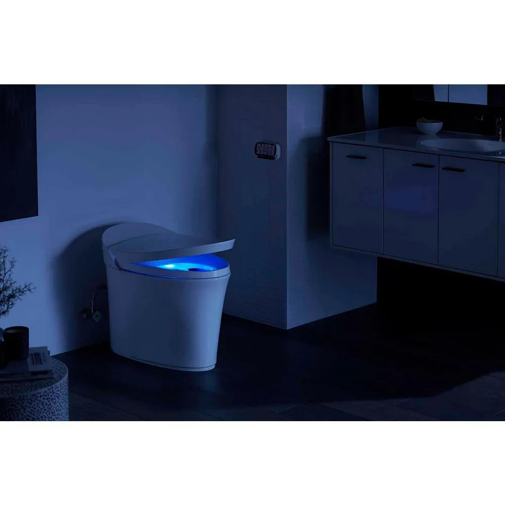 Veil Comfort Height Intelligent 1-Piece 0.8 or 1.28 GPF Dual Flush Elongated Toilet in White Seat Included, photo 4 of 12