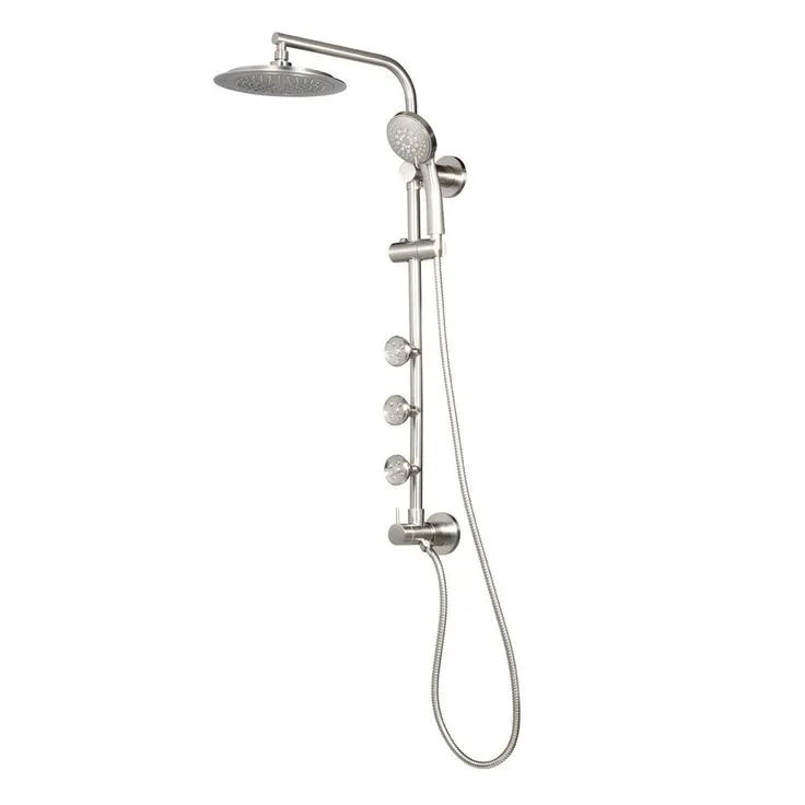 PULSE ShowerSpas 7-spray 8 in. Dual Shower Head and Handheld Shower Head with Body spray in Brushed-Nickel, photo 4 of 10