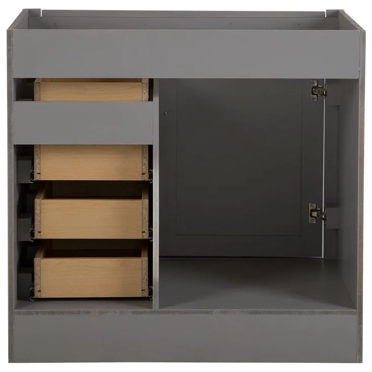 Westcourt 36 in. W x 21 in. D x 34 in. H Bath Vanity Cabinet Only in Sterling Gray, photo 2 of 22