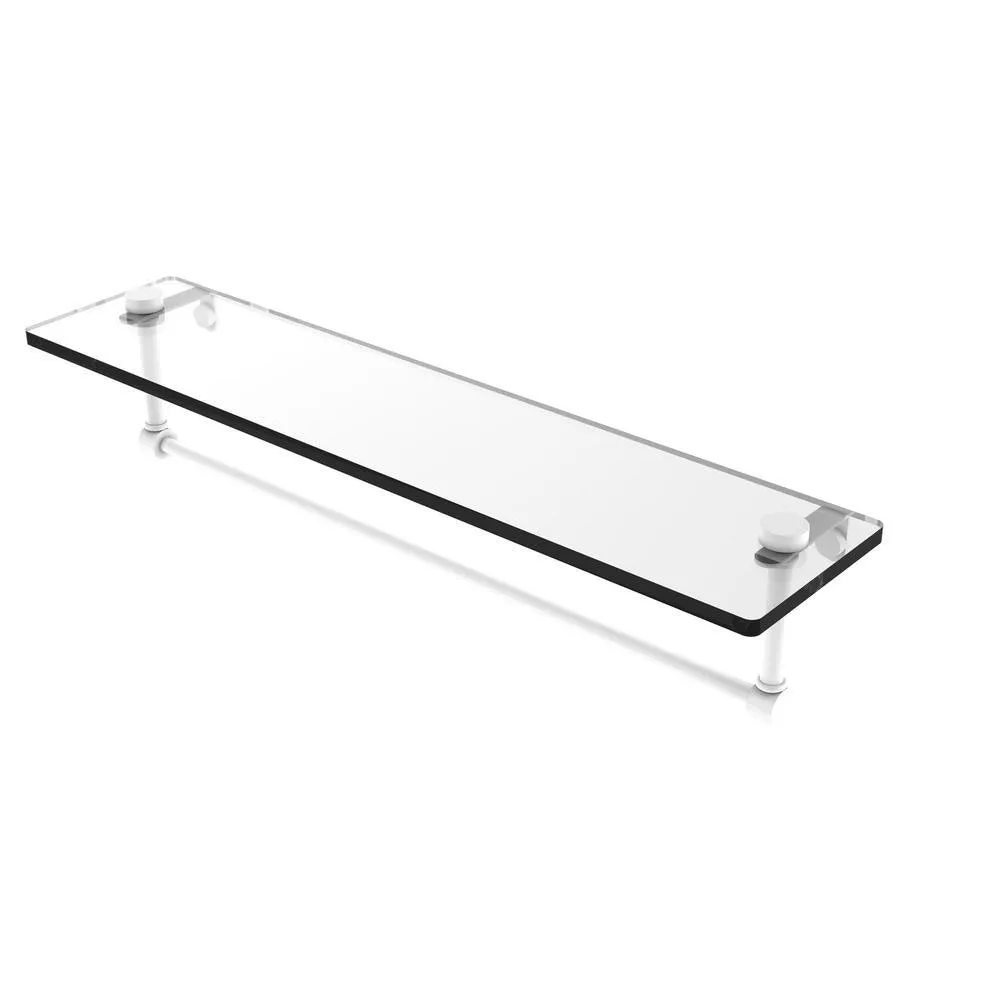 Allied Brass 22 in. L x 5 in. H x 5 in. W Clear Glass Vanity Bathroom Shelf with Towel Bar in Antique Bronze, photo 2 of 15