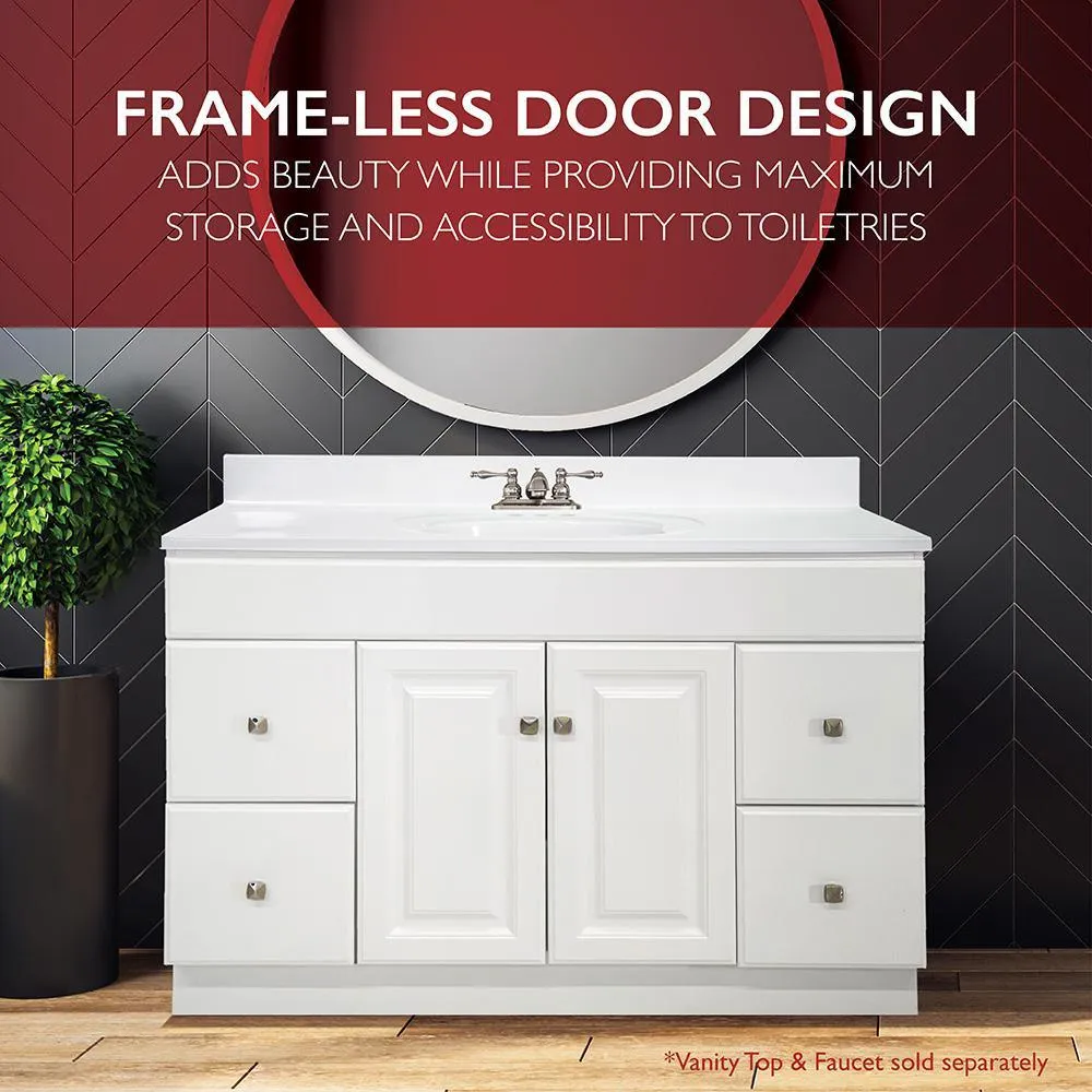 Wyndham 48 in. W x 21 in. H Bathroom Vanity Cabinet Only in White Semi-Gloss, photo 3 of 34