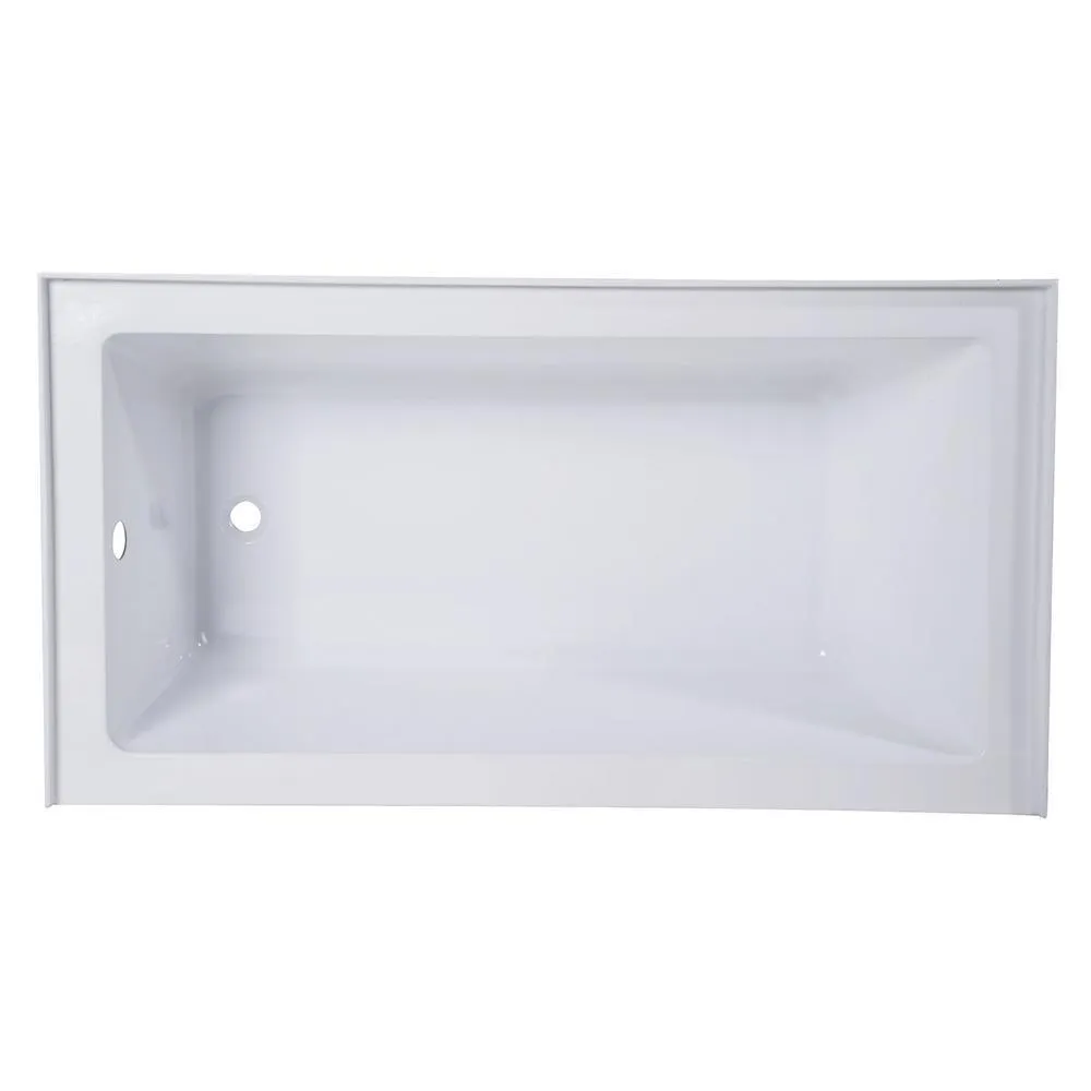 Aqua Eden Jenny 54 in. Acrylic Left-Hand Drain Rectangular Alcove Bathtub in White, photo 7 of 9