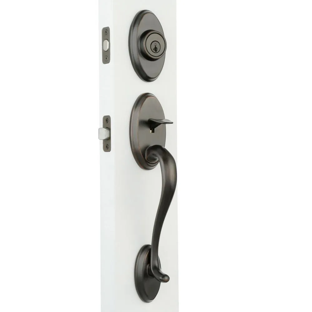Shelburne Venetian Bronze Single Cylinder Door Handleset with Lido Door Lever Featuring SmartKey Security, photo 3 of 5
