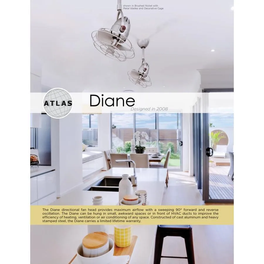 Matthews Fan Company Diane 13-in Brushed Nickel Indoor/Outdoor Ceiling Fan with Remote (3-Blade), photo 2 of 3