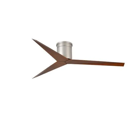Matthews Fan Company Eliza 56-in Brushed Nickel Indoor/Outdoor Flush Mount Ceiling Fan with Remote (3-Blade), photo 6 of 6