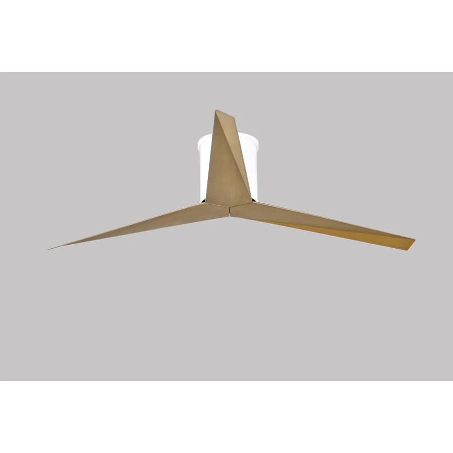 Matthews Fan Company Eliza 56-in Gloss White Indoor/Outdoor Flush Mount Ceiling Fan with Remote (3-Blade), photo 2 of 5