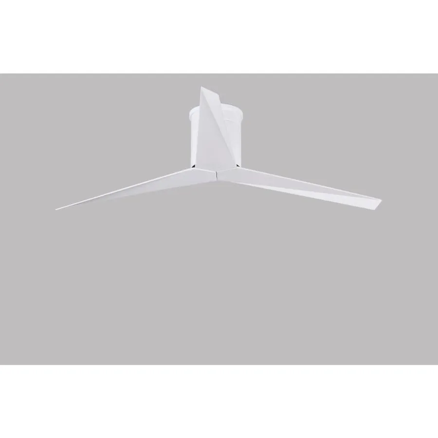 Matthews Fan Company Eliza 56-in Gloss White Indoor/Outdoor Flush Mount Ceiling Fan with Remote (3-Blade), photo 3 of 9