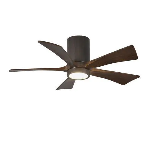 Matthews Fan Company Irene-HLK 42-in Textured Bronze LED Indoor/Outdoor Flush Mount Ceiling Fan with Remote (5-Blade), photo 2 of 2