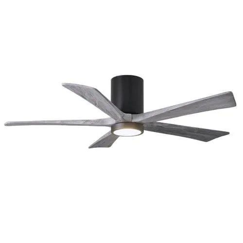 Matthews Fan Company Irene-HLK 52-in Matte Black Integrated LED Indoor/Outdoor Flush Mount Ceiling Fan with Remote (5-Blade), photo 2 of 2