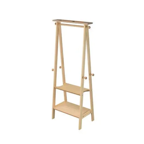 Natural Finish 3-Hook Coat Stand