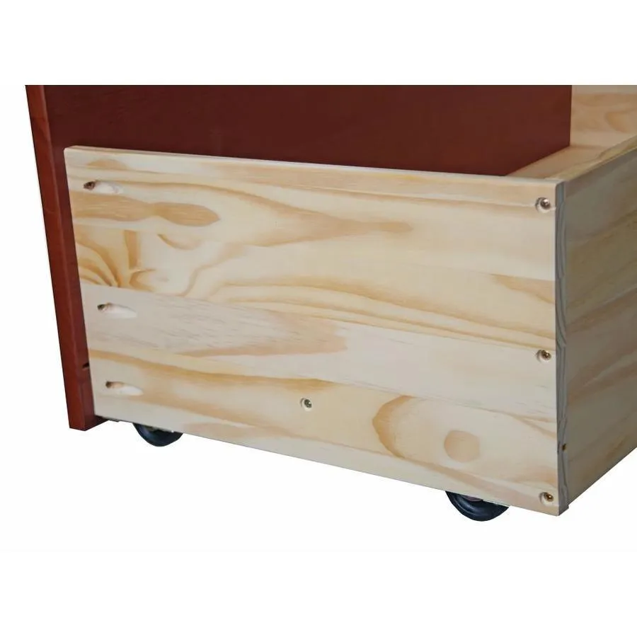 Palace Imports 2 Drawers Mahogany Wheeled Wood Drawer, photo 2 of 6