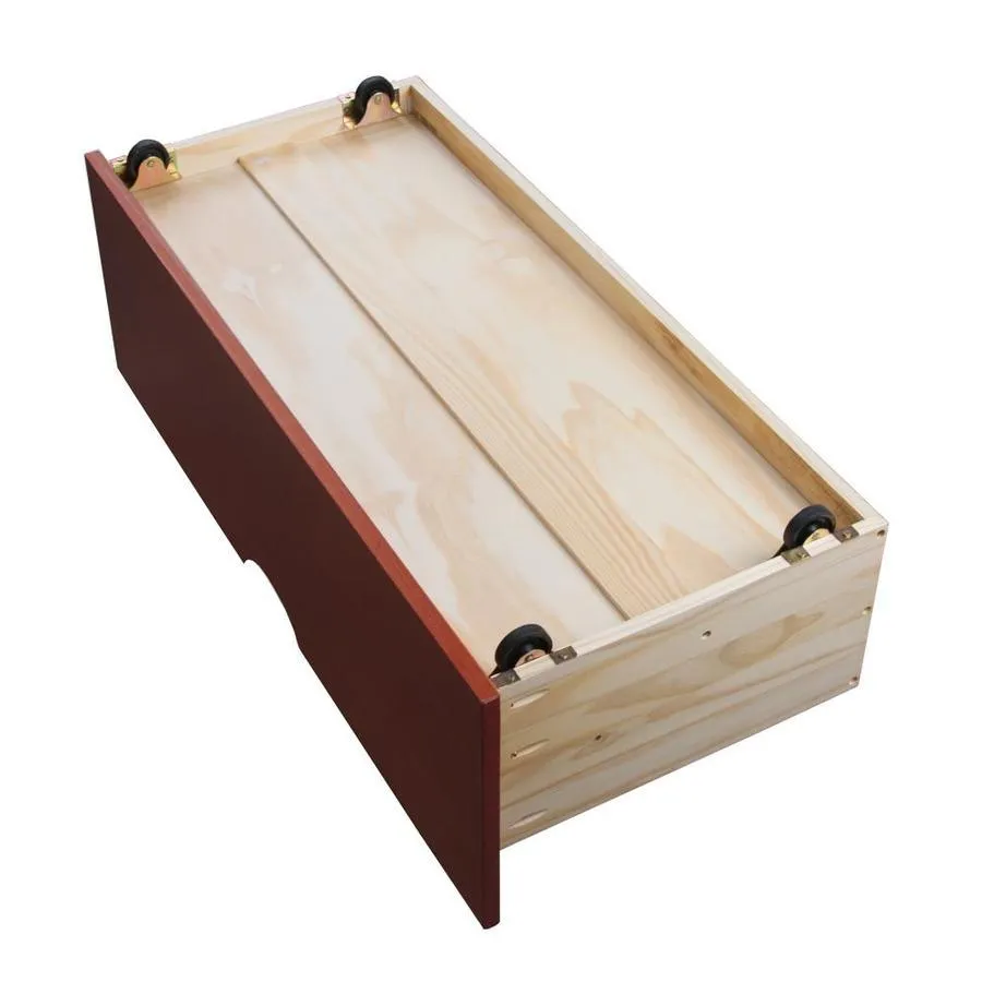 Palace Imports 2 Drawers Mahogany Wheeled Wood Drawer, photo 3 of 6