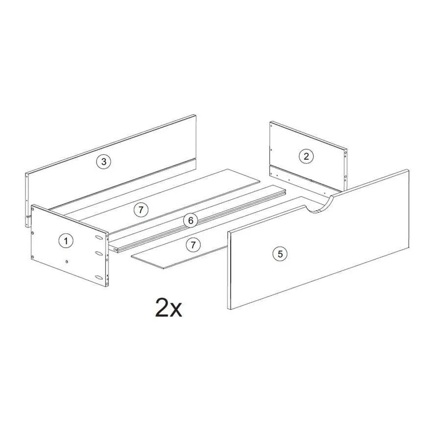 Palace Imports 2 Drawers Mahogany Wheeled Wood Drawer, photo 5 of 6