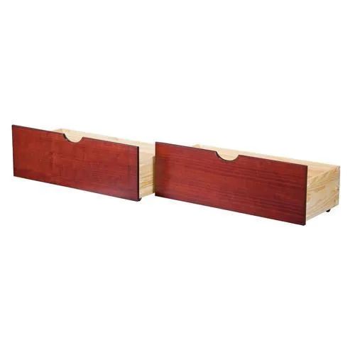 Palace Imports 2 Drawers Mahogany Wheeled Wood Drawer, photo 6 of 6