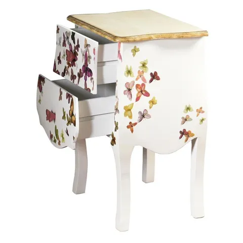 White, Multi-color Nightstand