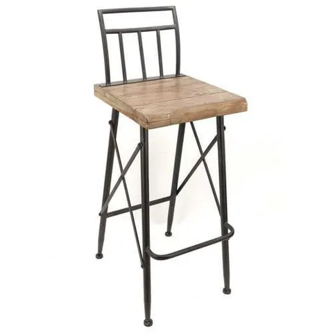 Natural, Weathered Black Tall (36-in and Up) Bar Stool