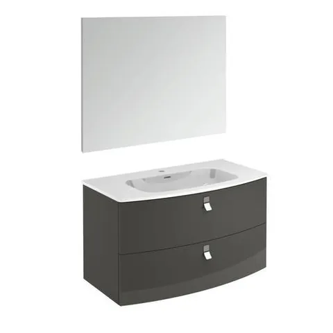 Rondo 39-in Anthracite Single Sink Bathroom Vanity with Ceramic White Ceramic Top
