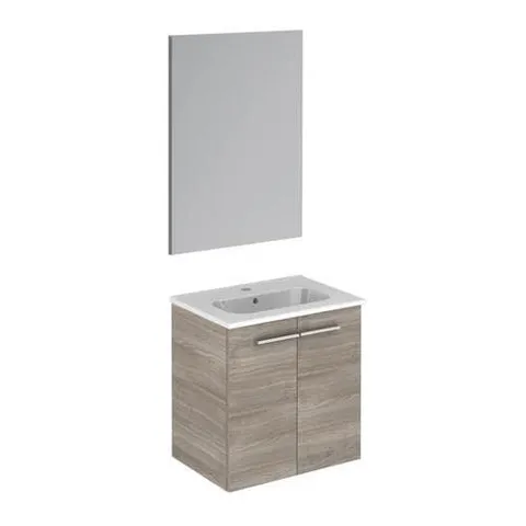 Start 20-in Sandy Gray Single Sink Bathroom Vanity with Ceramic White Ceramic Top