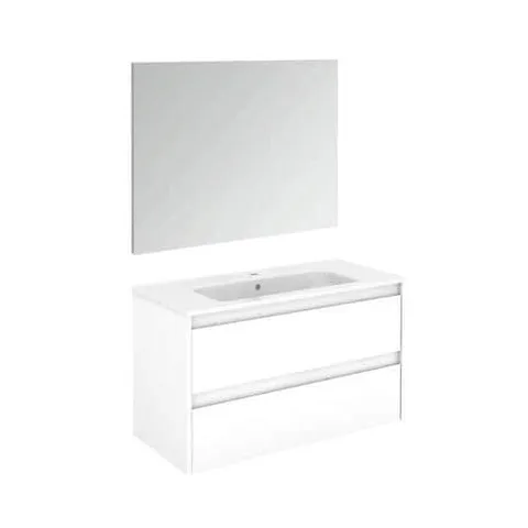 Ambra 40-in Gloss White Single Sink Bathroom Vanity with Ceramic White Ceramic Top