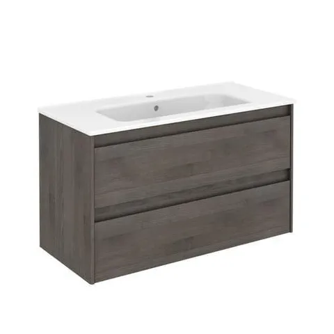 Ambra 40-in Samara Ash Single Sink Bathroom Vanity with Ceramic White Ceramic Top