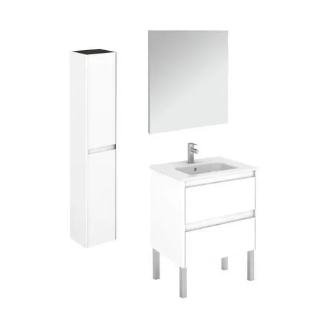 Ambra 24-in Gloss White Single Sink Bathroom Vanity with Ceramic White Ceramic Top