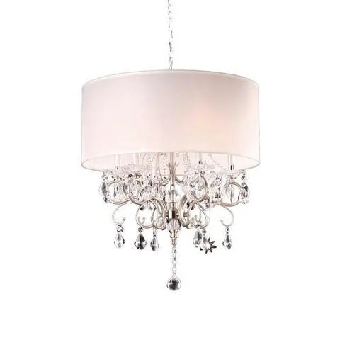 6-Light Silver Modern/Contemporary Crystal Chandelier