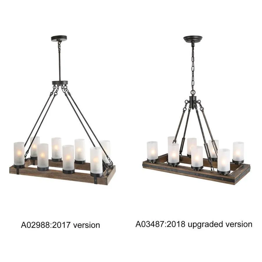 LNC Laius 8-Light Black Farmhouse Chandelier, photo 9 of 12
