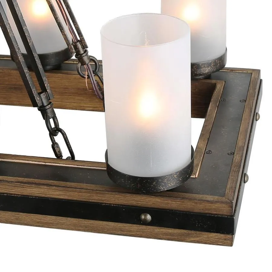 LNC Laius 8-Light Black Farmhouse Chandelier, photo 6 of 12