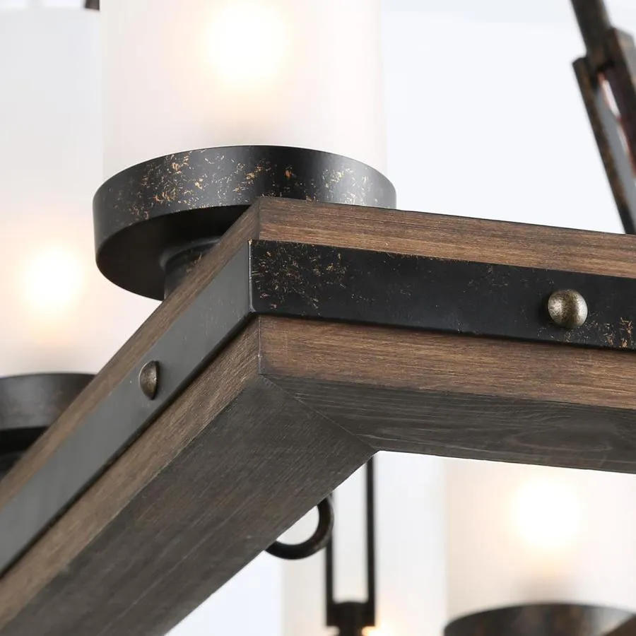 LNC Laius 8-Light Black Farmhouse Chandelier, photo 7 of 12