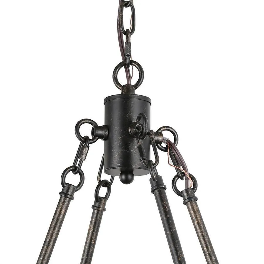 LNC Laius 8-Light Black Farmhouse Chandelier, photo 8 of 12