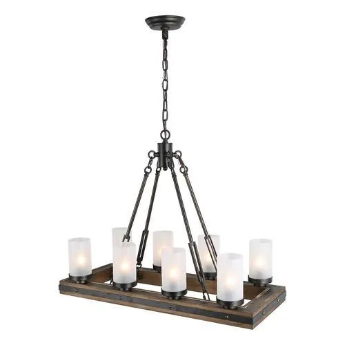 LNC Laius 8-Light Black Farmhouse Chandelier, photo 11 of 12