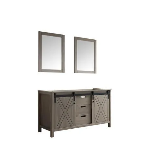 Lexora Marsyas 60-in Ash Grey Bathroom Vanity Cabinet (Mirror Included), photo 3 of 3