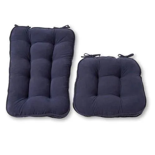 Greendale Home Fashions Jumbo Rocking Chair Cushion Set- Hyatt Fabric- Denim, photo 5 of 5