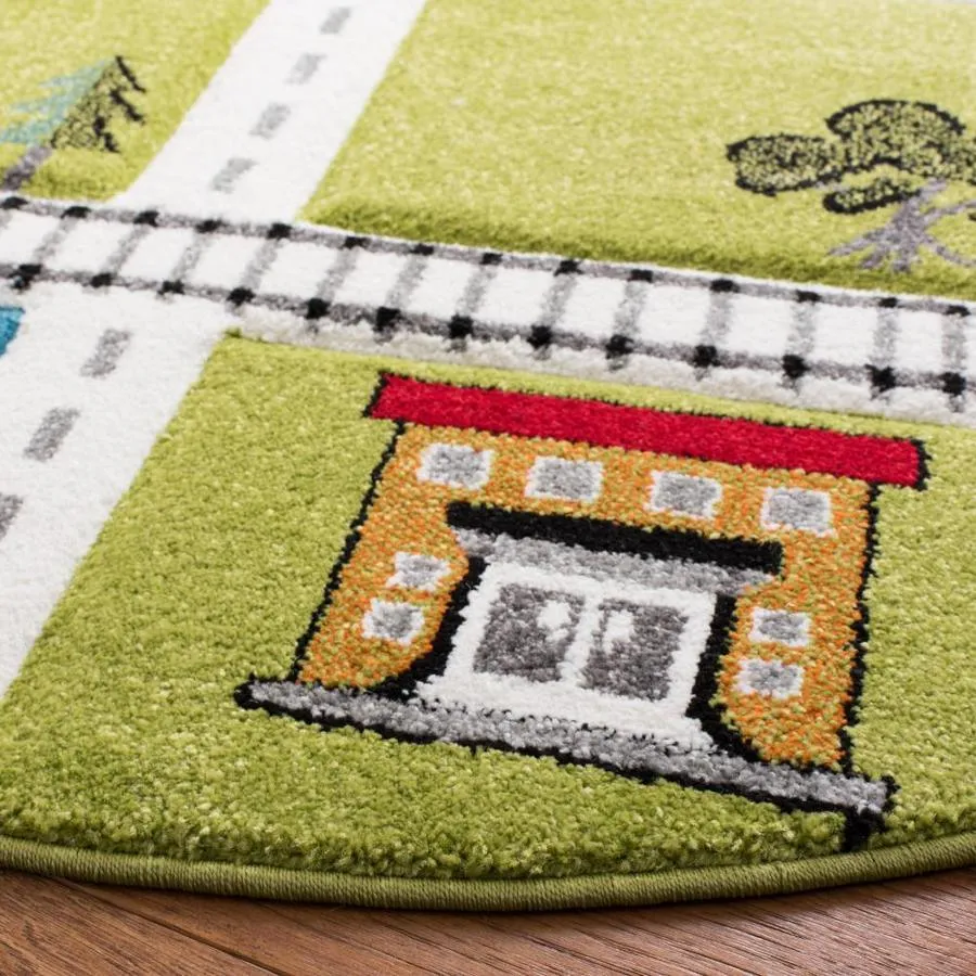 Safavieh Carousel Kids Fawn 5 x 5 Green/Ivory Round Indoor Kids Area Rug, photo 2 of 6