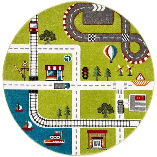 Safavieh Carousel Kids Fawn 5 x 5 Green/Ivory Round Indoor Kids Area Rug, photo 6 of 6