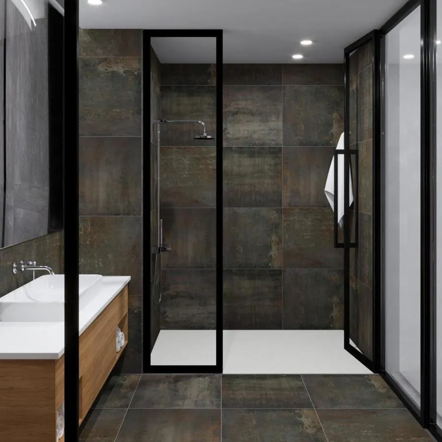 Crossville EnGarde 4-Pack Charcoal 24-in x 24-in Metallic Porcelain Stone Look Floor and Wall Tile, photo 3 of 13