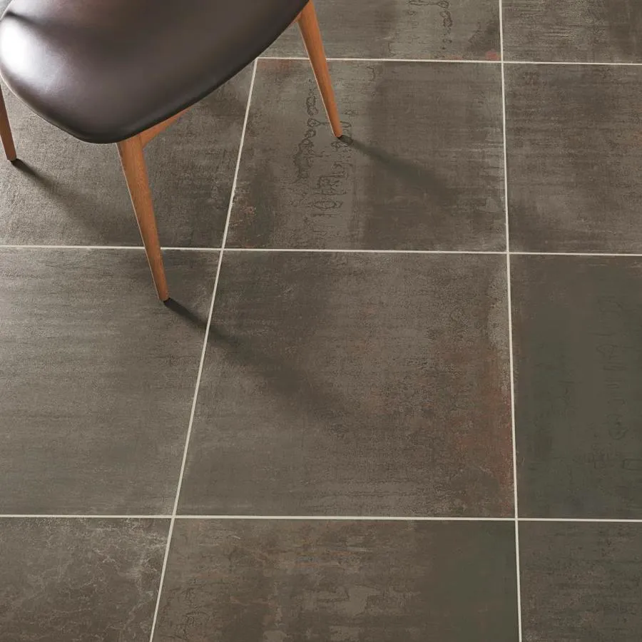 Crossville EnGarde 4-Pack Charcoal 24-in x 24-in Metallic Porcelain Stone Look Floor and Wall Tile, photo 4 of 13