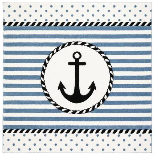 Safavieh Carousel Kids Anchor 5 x 5 Ivory/Navy Square Indoor Kids Area Rug, photo 6 of 6