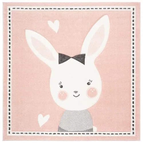 Safavieh Carousel Kids Bunny 5 x 5 Pink/Ivory Square Indoor Kids Area Rug, photo 6 of 6