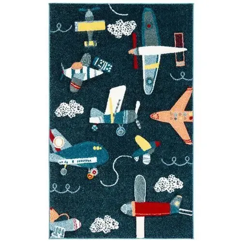 Safavieh Carousel Kids Planes 3 x 5 Navy/Ivory Indoor Kids Throw Rug, photo 6 of 6