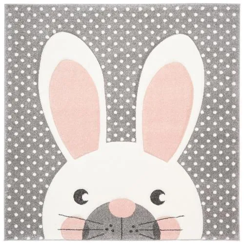 Safavieh Carousel Kids Peek a boo 5 x 5 Pink/Gray Square Indoor Kids Area Rug, photo 6 of 6