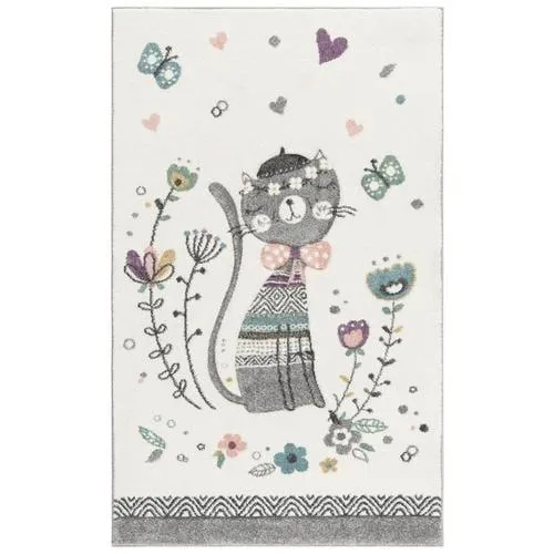 Safavieh Carousel Kids Kitty 3 x 5 Ivory/Pink Indoor Kids Throw Rug, photo 6 of 14